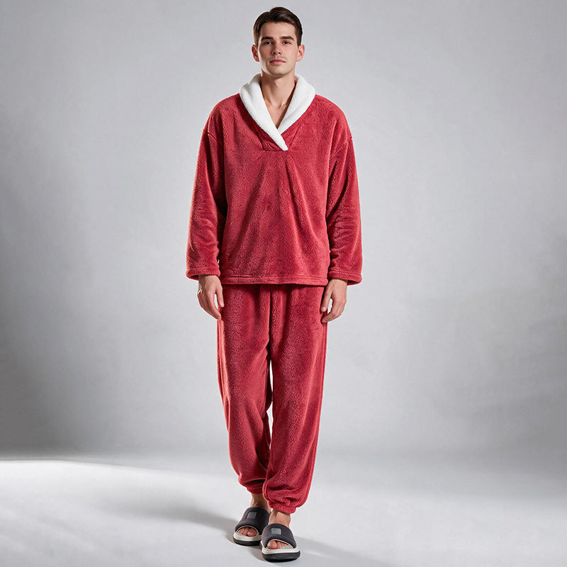 📢🎉50%Rabatt!!!🛍️✨Gemütliches, wärmendes Flauschiger Pyjama-Set für Herren