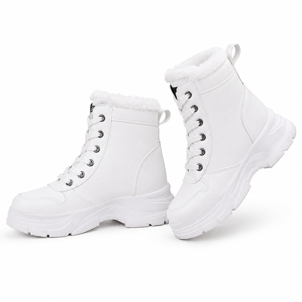 Damen Winter-Schnürstiefel mit Plüschfutter