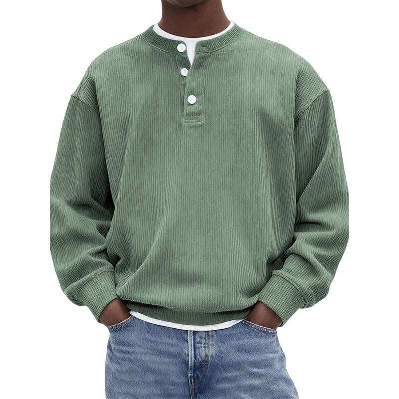 🥳Millionenfach bewährt!🥳 Lässiges Cord-Langarm-Henley-Shirt für Herren