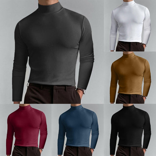 🔥50% Rabatt🔥Slim Fit Langarm-T-Shirt für Herren mit Stehkragen