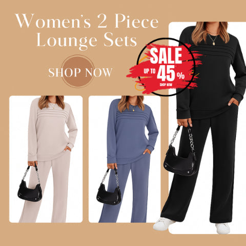 Damen-Lounge-Set, 2-teilig – Rundhalsoberteil & Hose mit Kordelzug