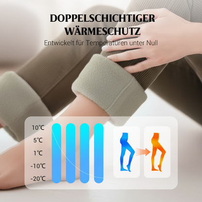 Gefütterte Damenhose in Cordoptik mit hohem Bund