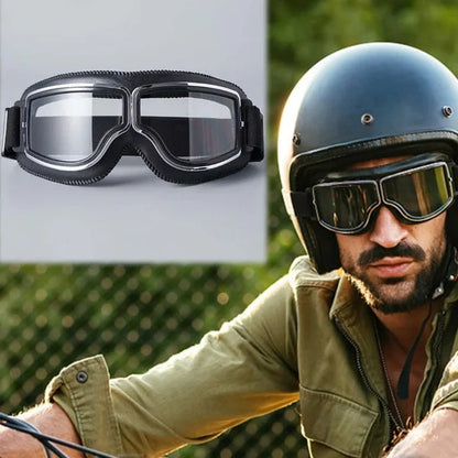 ⏰Retro motocyklové brýle – s UV ochranou, funkcí proti zamlžování a nastavitelným páskem na hlavu!🏍️🕶️