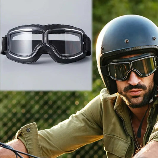 ⏰Retro motocyklové brýle – s UV ochranou, funkcí proti zamlžování a nastavitelným páskem na hlavu!🏍️🕶️