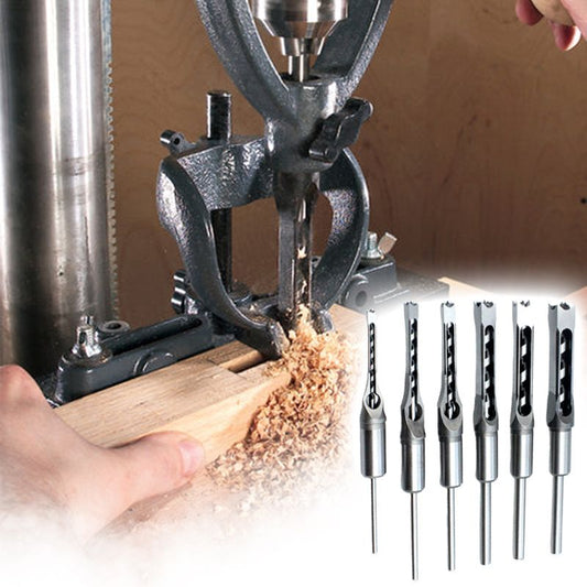 💁‍♂️Pousbo® Woodworking Square Hole Drill Bits / Adaptérový držák⚒️