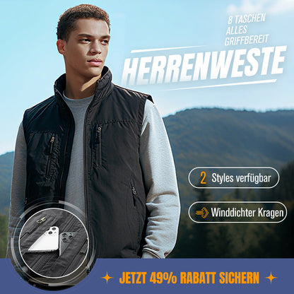 ⏰Zeitlich begrenzter Verkauf – 49 % RABATT🔥🧥 Herren Oversized Ärmellose Westenjacke mit Taschen