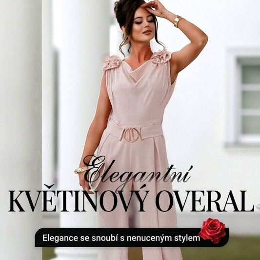 🎉Limitovaný Prodej 50% Sleva🎉Dámský Bezrukávový Overal s Květinovými Detaily