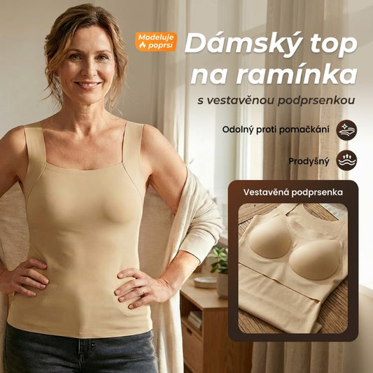 🌟 Nejoblíbenější produkt roku 2026 💖 (M-3XL) Tvarující top s vestavěnou podprsenkou 💃
