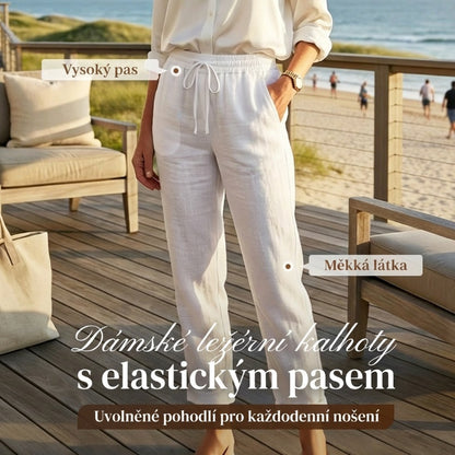 🌺Ležérní kalhoty z lnu s elastickým pasem✨Od domácího pohodlí až po ulice