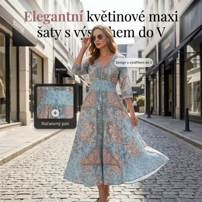 🔥 Elegantní dlouhé květinové šaty pro ženy