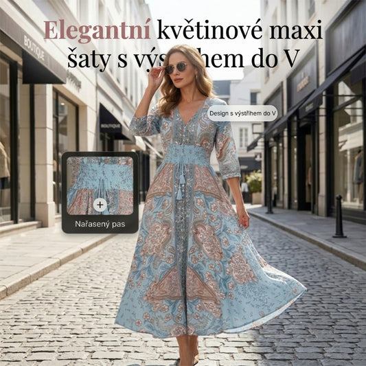 🔥 Elegantní dlouhé květinové šaty pro ženy