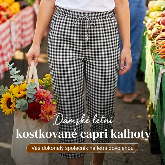 ⏰Dámské letní kostkované capri kalhoty🏖️
