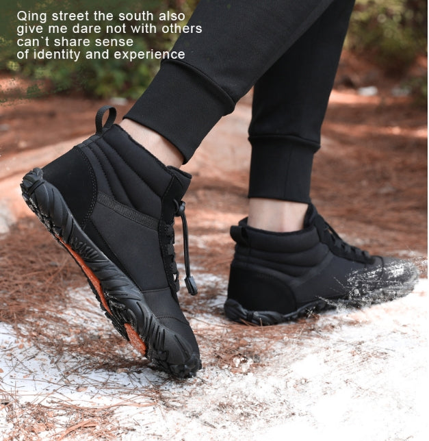 Unisex-Barfußschuhe mit Fleece-Innenfutter und Schnürung