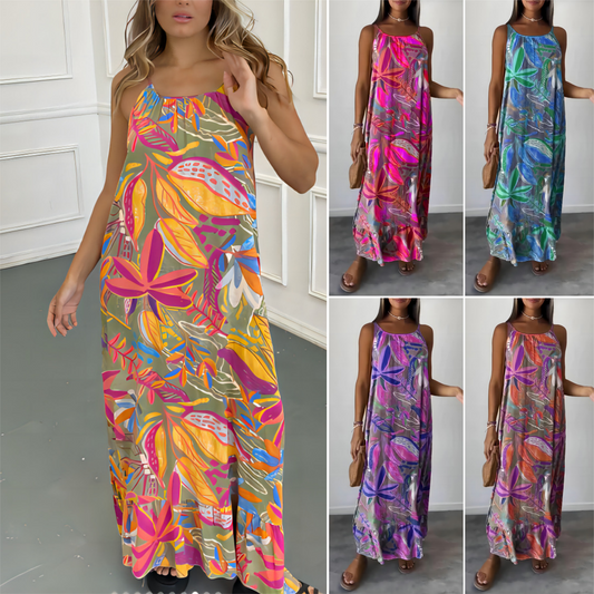 🔥Factory Direct Sales🎁Printed Sleeveless Long Dress🔥