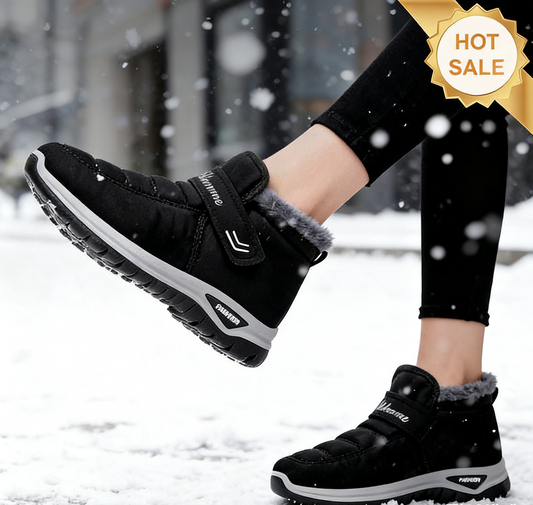 ❄️⛄ Zimní boty s plyšovou podšívkou – protiskluzové, voděodolné, snadné obouvání na suchý zip ✔️