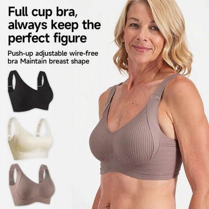 🔥 50% Rabatt für begrenzte Zeit💕Gerippter Push-up-BH für Frauen, verstellbar, kabellos