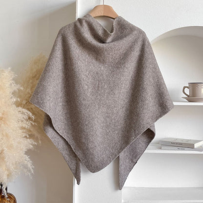 Einfarbiger Strickschal aus Acryl, Polyester und Wolle