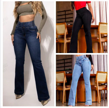 👖Stretch džíny s vysokým pasem