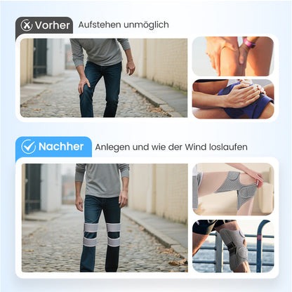 Verstellbare Kniebandage mit Klettverschluss und Federn