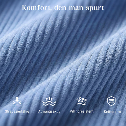 👔 🔥Damen Cordbluse mit Henley-Ausschnitt——Ihr Allrounder für jeden Anlass