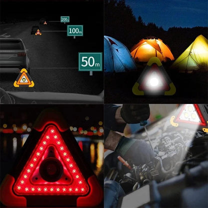 🛑2-IN-1 Solar Emergency Triangle Warning Light at the Roadside