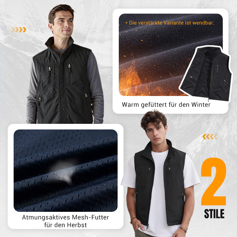 ⏰Zeitlich begrenzter Verkauf – 49 % RABATT🔥🧥 Herren Oversized Ärmellose Westenjacke mit Taschen