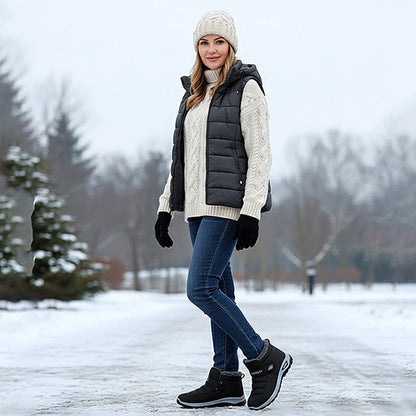 Gefütterte Winter-Sneaker mit Klettverschluss