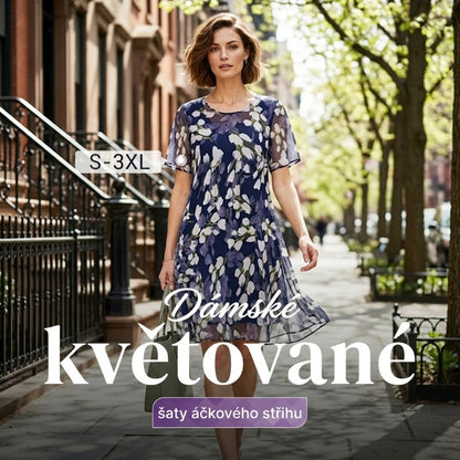 Dámské elegantní síťové šaty | A-profil | Pás na kolaře | Pro párty a svatbu | S–4XL