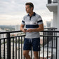 🔥Pánský krátkorukávový casual set, letní plážová móda sportovní oblečení, kostkovaný vzor, přiléhavý střih, nad kolena