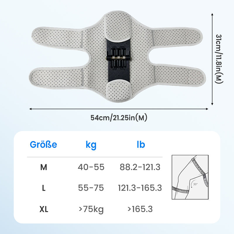 Verstellbare Kniebandage mit Klettverschluss und Federn