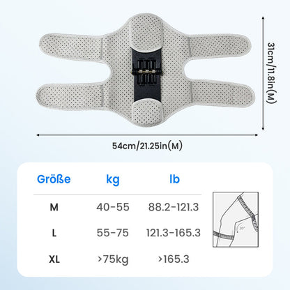 Verstellbare Kniebandage mit Klettverschluss und Federn
