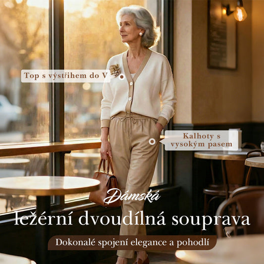 ⏳Časově omezená speciální nabídka⏰Dámský ležérní top s výstřihem do V a kalhoty s vysokým pasem, 2dílná sada