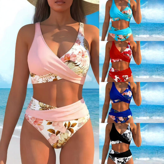 🌺Bikiny s květinovým vzorem a vysokým pasem💦