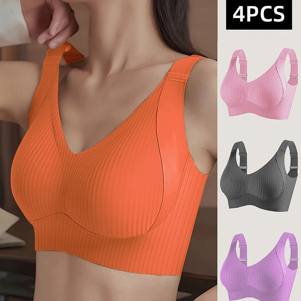 🔥 50% Rabatt für begrenzte Zeit💕Gerippter Push-up-BH für Frauen, verstellbar, kabellos