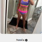 🔥🎁Novinka: 50% SLEVA🔥🌼 Třídílné sportovní bikiny z nylonu s barevnými bloky – vysoký pas se zeštíhlujícím efektem na břicho 👙