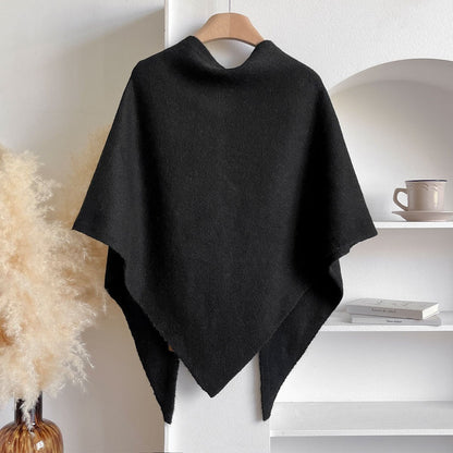 Einfarbiger Strickschal aus Acryl, Polyester und Wolle