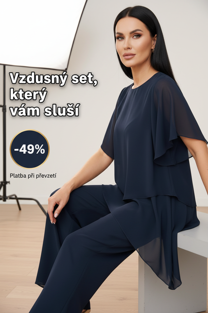 🔥"-49% SLEVA" Elegantní silueta asymetrického topu a širokých kalhot🔥