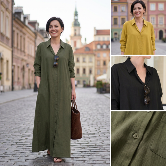 Dlouhé, Jednoduché a Dlouhé Barevné Rukávové Šaty