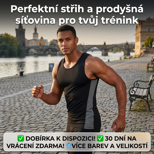 💪Pánské kompresní tričko tílko na trénink