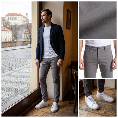 🔥50% SLEVA na omezenou dobu！！🔥Pánské chytré-casual nežehlící kalhoty khaki s 4-směrným strečem