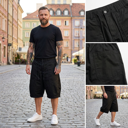 👖Pánské volnočasové kalhoty Capri s vázáním ve velikosti plus