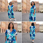 🌿Dámské elegantní šaty s V‑výstřihem a potiskem S–3XL