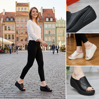 👡Dámské kůžené sandály se 5,5 cm podpebkem 35–40💥