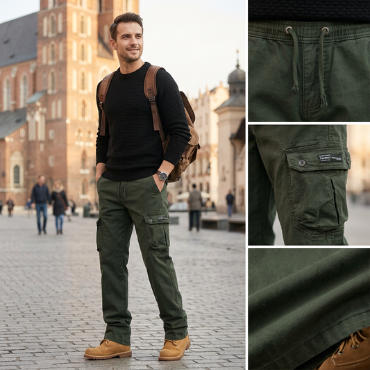 👖 🛠️ Pánské bavlněné taktické kalhoty cargo – více kapes, zesílená konstrukce a nastavitelný pas 🔧