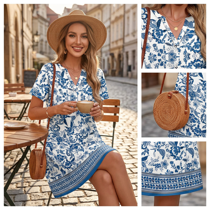 👗Novinky❣️Dámské volné letní šaty s krátkým rukávem