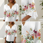 🔥【S–4XL】🌸 Blůza s knoflíky, výstřihem do V a květinovým vzorem, s volnými rukávy 👚