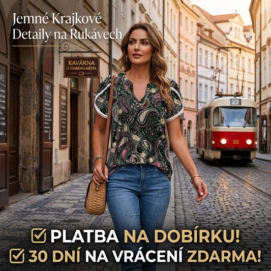 Dámské tričko s výstřihem do V a potiskem, s krátkými rukávy | Měkké a prodyšné | S–4XL