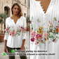 🔥【S–4XL】🌸 Blůza s knoflíky, výstřihem do V a květinovým vzorem, s volnými rukávy 👚