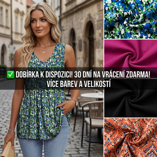 💖Dámské V-krkové babydoll topy s květinovými volánky