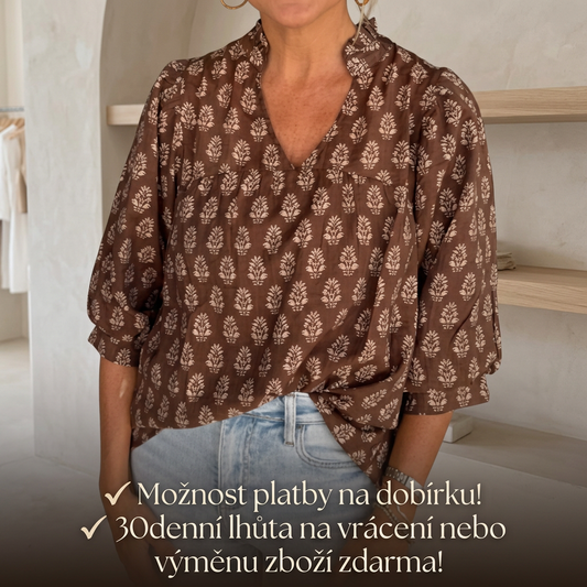 Nová sezóna 🌼 Potištěná volná halenka -50% | Časově omezená nabídka